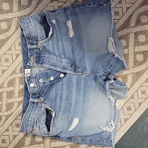 Free People high rise denim shorts